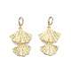Brass Ginkgo Leaf Dangle Leverback Earrings for Women EJEW-N012-57-2