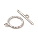 Rhodium Plated 925 Sterling Silver Toggle Clasps STER-G038-02P-2