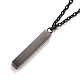 Rectangle with Word I Love You 304 Stainless Steel Pendant Necklace with Alloy Cable Chain for Women NJEW-M192-01B-2