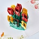 3d всплывающие поздравительные открытки с тюльпанами DIY-WH0161-06-4