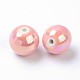 Perles rondes artisanales en porcelaine PORC-S490-14mm-06-2
