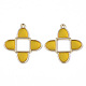 (venta de existencias navideñas) colgantes de bisel trasero abierto de aleación chapada en oro claro RESI-T045-026C-1