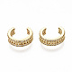Brass Micro Pave Clear Cubic Zirconia Cuff Earrings EJEW-R114-025G-NF-1