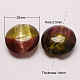 Perles vernissées de feuille en argent manuelles FOIL-S003-29mm-M-2