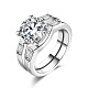 Trendy Brass Cubic Zirconia Wide Band Rings RJEW-BB20675-P-7-1