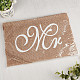CRASPIRE Mr and Mrs Chair Banner Rustic Burlap Bride & Groom Chair Signs Bride Chair Decor AJEW-WH0258-452-7