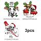 Creatcabin 3pcs 3 Stil Weihnachtsthema Wort & Hund / Rentier Haustierfolie mit Heißschmelzkleber Wärmeübertragungsfolie DIY-CN0001-38-3