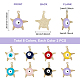 SuperZubehör 16pcs 8 Farben Legierungs-Emaille-Anhänger ENAM-FH0001-13LG-2