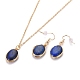 Natural Lapis Lazuli Pendant Jewelry Sets SJEW-JS01130-03-2