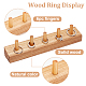 長方形の木製指輪ディスプレイホルダー  リングオーガナイザーディスプレイスタンドにはリングを5つまで収納できます  ダークチソウ  3.85x23.8x4.9cm  ピン：10mm RDIS-WH0018-05-3