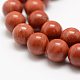 Natural Red Jasper Beads Strands, Grade A-, Round, 8mm, Hole: 1mm, about 49pcs/strand, 15.5 inch(39cm)