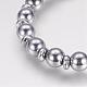 Magnétiques colliers de perles d'hématite synthétique NJEW-P154-08-3