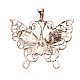Golden Butterfly alliage plaqué pendentifs oeil de chat PALLOY-J590B-01G-2