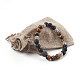Braccialetti elasticizzati con perline naturali di occhio di tigre e agata nera naturale (tinta). BJEW-JB04005-01-4
