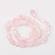 Natural rosa de hilos de abalorios de cuarzo G-M347-03-2