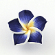 Plumeria hecha a mano de arcilla polimérica flor 3D abalorios CLAY-Q192-30mm-03-1