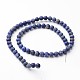 Frosted Round Natural Lapis Lazuli Beads Strands G-J346-27-6mm-2