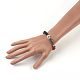 Natural Carnelian and Black Agate Stretch Bracelets BJEW-JB04006-01-3