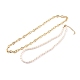 Collane con catena a maglia marinara in ottone e set di collane con perline di perle naturali NJEW-JN03332-1