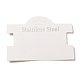 単語付き紙ディスプレイカード ステンレススチール  ヘアクリップに使用されます  ホワイト  7x10x0.05cm CDIS-L009-09-1