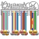 Mode Eisen Medaillenaufhänger Halter Display Wandregal, 3 Zeilen, mit Schrauben, Muster für rhythmische Gymnastik, 150x400 mm, Bohrung: 5 mm