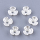 3-Petal ABS Plastic Imitation Pearl Bead Caps OACR-T018-01-1
