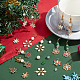 Sunnyclue 1 caja diy 10 pares de abalorios navideños con rhinestone y copos de nieve DIY-SC0022-84-4