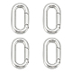 Unicraftale4pcs304ステンレス鋼スプリングゲートリング  楕円形のリング  ステンレス鋼色  18.5x10x3mm STAS-UN0051-08-1