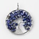 Tree of Life Natural Lapis Lazuli Big Pendants G-L455-D03-1