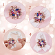 Gorgecraft 3Pcs 3 Style Colorful Dyed Quartz Flower & Heart Brooch Pins FIND-GF0005-31-6