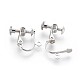 Accessoires de boucle d'oreille clips à vis en laiton plaqué avec pince spirale KK-P169-01P-2
