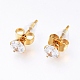 Brass Cubic Zirconia Pendant Necklaces & Stud Earrings Jeweley Sets SJEW-L154-13G-6