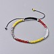 Electroplate Glass Braided Bead Bracelets BJEW-JB04240-02-1
