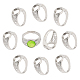 Chgcraft 10 pz impostazioni per anelli vuoti in ottone regolabili platino piatto tondo base per anelli impostazioni vuote per anelli forniture per creazione di gioielli KK-CA0002-18-2