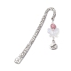 Mother's Day Theme Alloy Heart Pendant Bookmarks with Acrylic Butterfly AJEW-JK00254-1