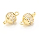 Brass Micro Pave Clear Cubic Zirconia Connector Charms KK-P229-71G-1