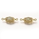 Brass Micro Pave Clear Cubic Zirconia Links Connectors ZIRC-I052-07G-1