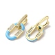 Oval Real 18K Gold Plated Brass Dangle Hoop Earrings EJEW-L268-041G-03-2