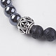 Natural Lava Rock Beads Stretch Bracelets BJEW-E326-04-2