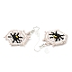 Glass Seed Braided Spider and Web Dangle Earrings EJEW-B012-10-3