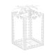 Benecreat透明PVCボックス  キャンディーギフトボックス  結婚披露宴のベビーシャワーの荷箱のため  弓と長方形  ホワイト  5x5x7cm  展開：162x100mm CON-BC0002-12A-1