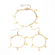 Комплекты украшений из латунных браслетов со звездами и сережек с подвесками SJEW-JS01090-1