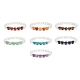 7 pièces 7 style naturel et synthétique mixte pierres précieuses et oeil de chat rond perlé ensemble de bracelets extensibles BJEW-JB08925-4