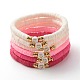 Perles heishi en argile polymère faites à la main bracelets extensibles sertis de perles à motif coeur pour femmes BJEW-JB07449-1