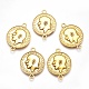 Flat Round with Word Tibetan Style Alloy Links TIBE-5236-AG-FF-1