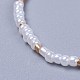 Bracelets de perles tressées en fil de nylon ajustable BJEW-JB04374-3