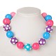 Chunky rondes ensembles perles acryliques de bubblegum de bijoux: bracelets et colliers SJEW-JS00778-01-3