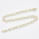 Brass Textured Paperclip Chain Necklace Making MAK-S072-03B-LG-2