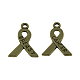 Breast Cancer Ribbon Tibetan Style Alloy Pendants TIBEP-R344-09AB-LF-1