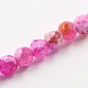 Dyed Natural Fire Crackle Agate Faceted Round Bead Strands G-O038-21E-1